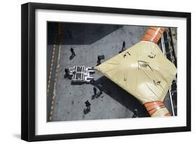 Sailors Move an X-47B Unmanned Combat Air System-null-Framed Photographic Print