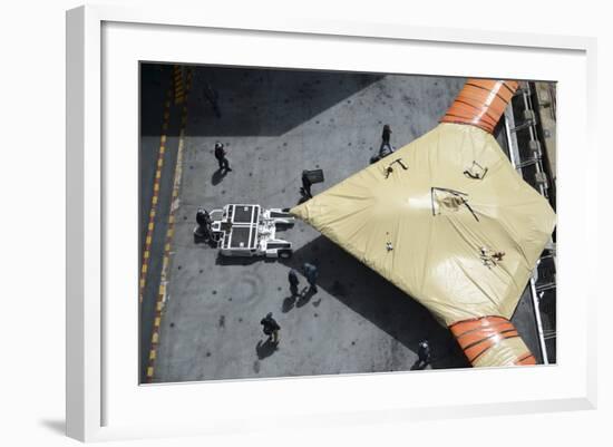 Sailors Move an X-47B Unmanned Combat Air System-null-Framed Photographic Print