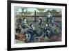 Sailors of HMS 'Challenger' Having Tea at a Tea House Near Yokohama, Japan, 1888-null-Framed Giclee Print