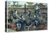 Sailors of HMS 'Challenger' Having Tea at a Tea House Near Yokohama, Japan, 1888-null-Stretched Canvas
