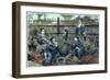 Sailors of HMS 'Challenger' Having Tea at a Tea House Near Yokohama, Japan, 1888-null-Framed Giclee Print