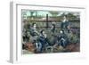 Sailors of HMS 'Challenger' Having Tea at a Tea House Near Yokohama, Japan, 1888-null-Framed Giclee Print