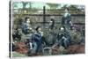 Sailors of HMS 'Challenger' Having Tea at a Tea House Near Yokohama, Japan, 1888-null-Stretched Canvas