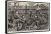 Sailors of HMS Challenger Having Tea at a Tea-House Near Yokohama, Japan-null-Framed Stretched Canvas