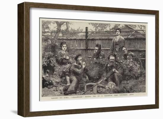 Sailors of HMS Challenger Having Tea at a Tea-House Near Yokohama, Japan-null-Framed Giclee Print