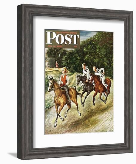 "Sailors on Girl Chase," Saturday Evening Post Cover, July 10, 1948-Constantin Alajalov-Framed Giclee Print