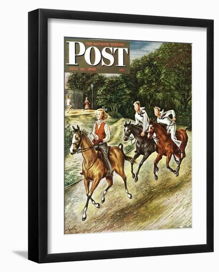 "Sailors on Girl Chase," Saturday Evening Post Cover, July 10, 1948-Constantin Alajalov-Framed Giclee Print