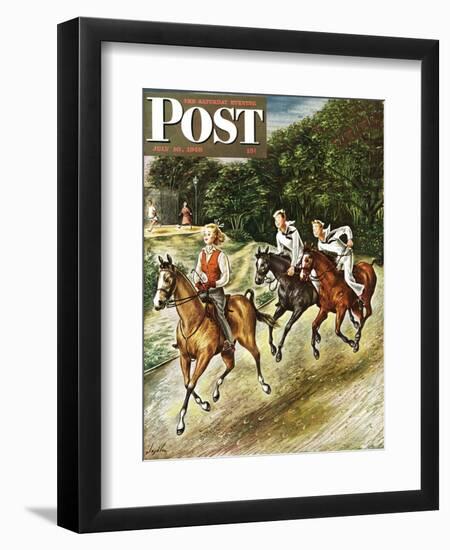 "Sailors on Girl Chase," Saturday Evening Post Cover, July 10, 1948-Constantin Alajalov-Framed Premium Giclee Print