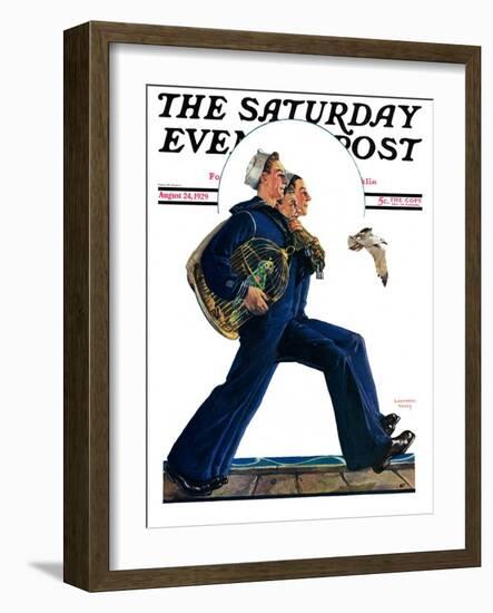 "Sailors on Leave," Saturday Evening Post Cover, August 24, 1929-Lawrence Toney-Framed Giclee Print