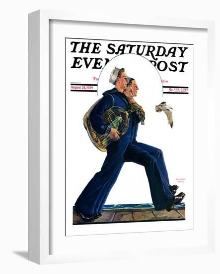 "Sailors on Leave," Saturday Evening Post Cover, August 24, 1929-Lawrence Toney-Framed Giclee Print