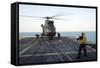Sailors Place Chocks and Chains on a French Army Sa 380 Puma Helicopter-null-Framed Stretched Canvas