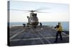 Sailors Place Chocks and Chains on a French Army Sa 380 Puma Helicopter-null-Stretched Canvas