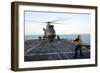 Sailors Place Chocks and Chains on a French Army Sa 380 Puma Helicopter-null-Framed Photographic Print