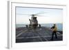 Sailors Place Chocks and Chains on a French Army Sa 380 Puma Helicopter-null-Framed Photographic Print