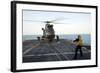 Sailors Place Chocks and Chains on a French Army Sa 380 Puma Helicopter-null-Framed Photographic Print