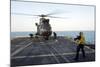 Sailors Place Chocks and Chains on a French Army Sa 380 Puma Helicopter-null-Mounted Photographic Print