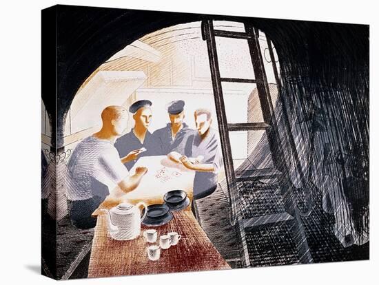 Sailors Playing Cards-Eric Ravilious-Stretched Canvas