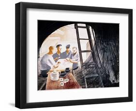 Sailors Playing Cards-Eric Ravilious-Framed Premium Giclee Print