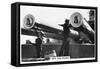 Sailors Polishing the 16 Inch Guns of HMS Nelson, 1937-null-Framed Stretched Canvas