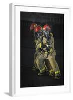 Sailors Practice Firefighting in the Hangar Bay of USS Nimitz-null-Framed Photographic Print