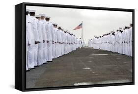 Sailors Prepare to Man the Rails on the Flight Deck of USS Harry S. Truman-null-Framed Stretched Canvas