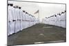 Sailors Prepare to Man the Rails on the Flight Deck of USS Harry S. Truman-null-Mounted Photographic Print