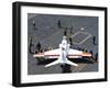 Sailors Push a T-45C Goshawk on the Flight Deck of USS Ronald Reagan-null-Framed Photographic Print