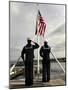 Sailors Raise the National Ensign Aboard USS Abraham Lincoln-Stocktrek Images-Mounted Premium Photographic Print