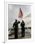 Sailors Raise the National Ensign Aboard USS Abraham Lincoln-Stocktrek Images-Framed Photographic Print