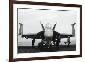 Sailors Remove Chocks and Chains from an F-A-18F Super Hornet-null-Framed Photographic Print