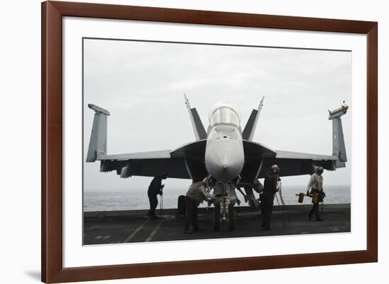 Sailors Remove Chocks and Chains from an F-A-18F Super Hornet-null-Framed Photographic Print