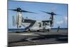 Sailors Run to Safety after They Chock and Chain a Mv-22 Osprey-null-Mounted Photographic Print