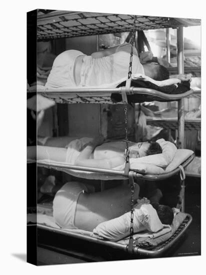 Sailors Sleeping in Their Quarters Aboard a Us Navy Cruiser During WWII-Ralph Morse-Stretched Canvas