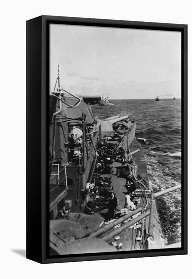 Sailors Sleeping on the Upper Deck of the British Battleship HMS Malaya, C1940-C1941-null-Framed Stretched Canvas