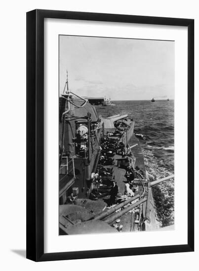 Sailors Sleeping on the Upper Deck of the British Battleship HMS Malaya, C1940-C1941-null-Framed Giclee Print