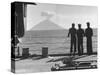 Sailors Watching Smoke Coming Out of the Top of Mt. Stromboli-Tony Linck-Stretched Canvas