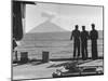 Sailors Watching Smoke Coming Out of the Top of Mt. Stromboli-Tony Linck-Mounted Premium Photographic Print