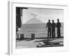 Sailors Watching Smoke Coming Out of the Top of Mt. Stromboli-Tony Linck-Framed Photographic Print