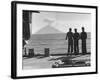 Sailors Watching Smoke Coming Out of the Top of Mt. Stromboli-Tony Linck-Framed Photographic Print