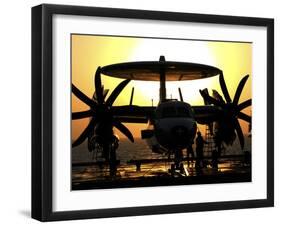 Sailors Work on an E-2C Hawkeye Aircraft Aboard USS Abraham Lincoln-Stocktrek Images-Framed Photographic Print