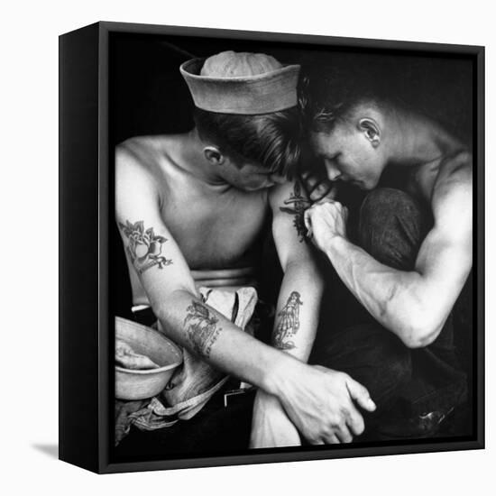 Sailors-Science Source-Framed Stretched Canvas