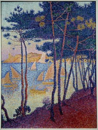 'Sails and Pines Painting by Paul Signac (1863-1935) 1896 Private ...