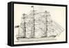 Sails and Rigging of a Mid-19th Century Clipper. from the National Encyclopaedia, Published C.1890-null-Framed Stretched Canvas