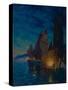 Sails at Night-Alexander Fyodorovich Gaush-Stretched Canvas