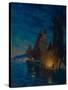 Sails at Night-Alexander Fyodorovich Gaush-Stretched Canvas