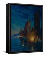 Sails at Night-Alexander Fyodorovich Gaush-Framed Stretched Canvas