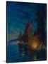 Sails at Night-Alexander Fyodorovich Gaush-Stretched Canvas