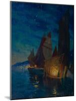 Sails at Night-Alexander Fyodorovich Gaush-Mounted Giclee Print