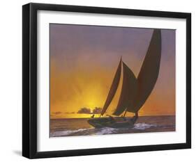 Sails in the Sunset-Diane Romanello-Framed Art Print