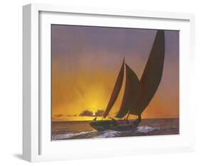 Sails in the Sunset-Diane Romanello-Framed Art Print